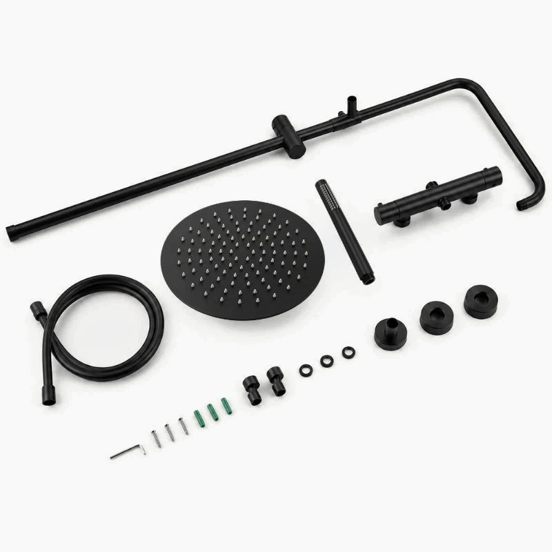 NOXIS – Colonne de douche thermostatique noir mat avec ciel de douche