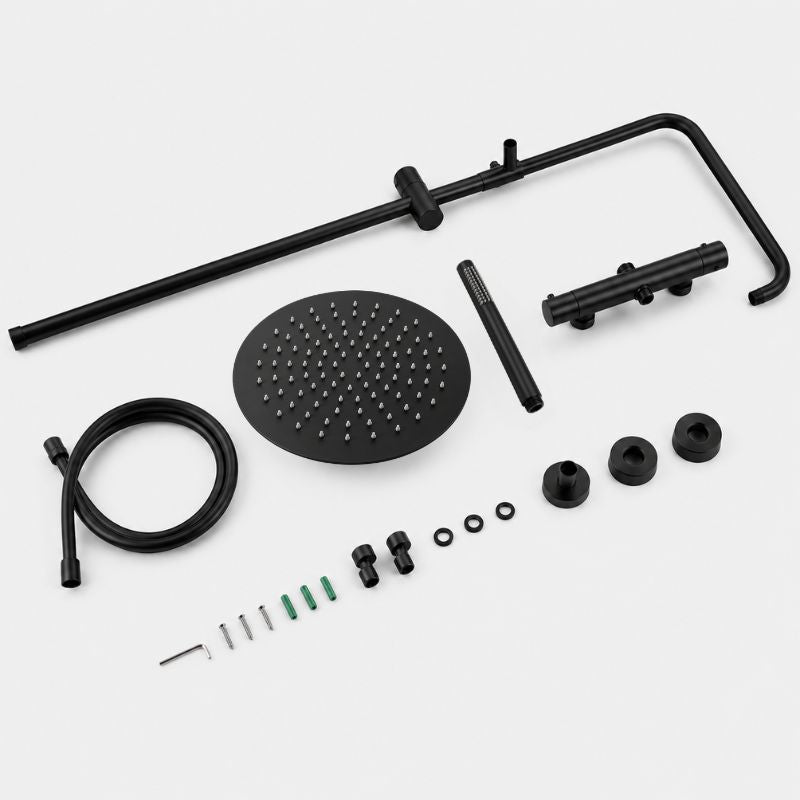 NOXIS – Colonne de douche thermostatique noir mat avec ciel de douche