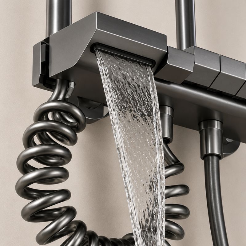 AURIS – Colonne de douche thermostatique à affichage numérique gris brossé