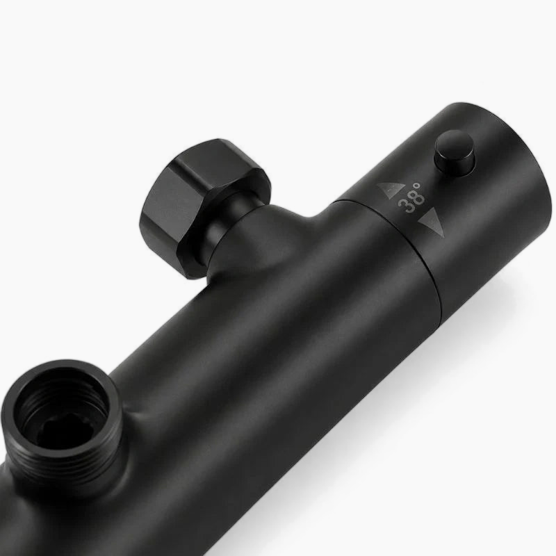 NOXIS – Colonne de douche thermostatique noir mat avec ciel de douche