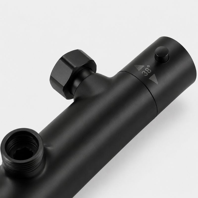 NOXIS – Colonne de douche thermostatique noir mat avec ciel de douche