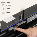 Évier de cuisine en inox avec robinet cascade et affichage digital