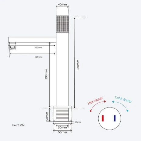 STRIA — Robinet de salle de bain en laiton gris brossé