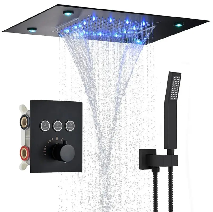 Colonne de Douche Encastrable Noir Mat