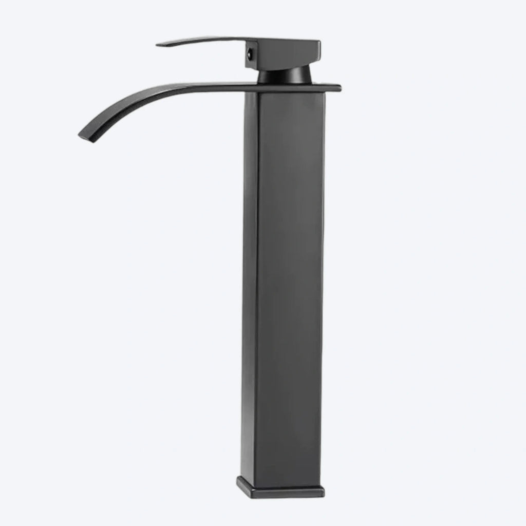 FONTE — Robinet de salle de bain cascade noir mat long