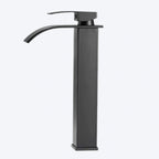 FONTE — Robinet de salle de bain cascade noir mat long