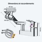 Mitigeur de lavabo articulé à deux jets