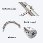 Mitigeur de cuisine à ressort avec douchette orientable