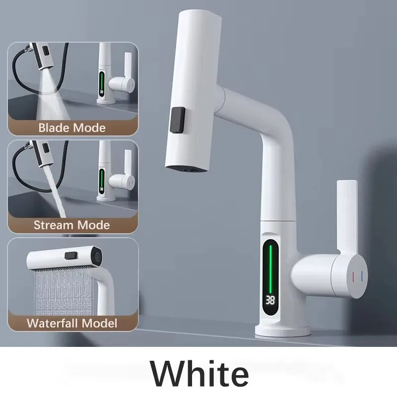Mitigeur de lavabo cascade avec affichage digital
