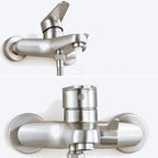 Mitigeur bain-douche mural en inox brossé