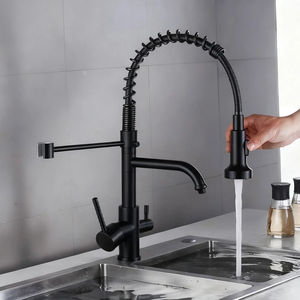 3-Way Kitchen Mixer with Pull-Out Hand Shower - ORIO