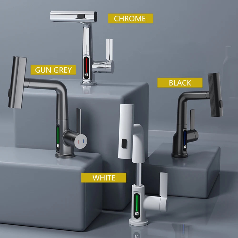 Mitigeur de lavabo cascade avec affichage digital