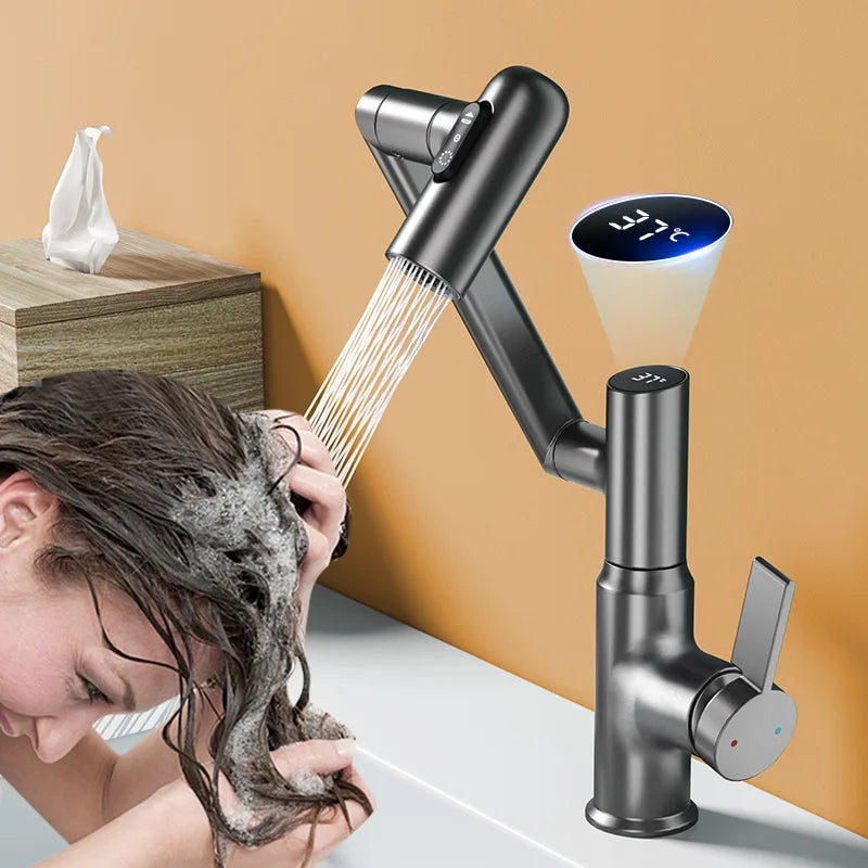 Mitigeur de lavabo orientable avec affichage digital