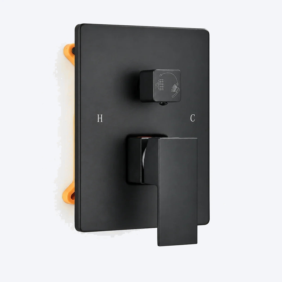 Ensemble de douche encastrable noir mat à tête carrée de 25 cm