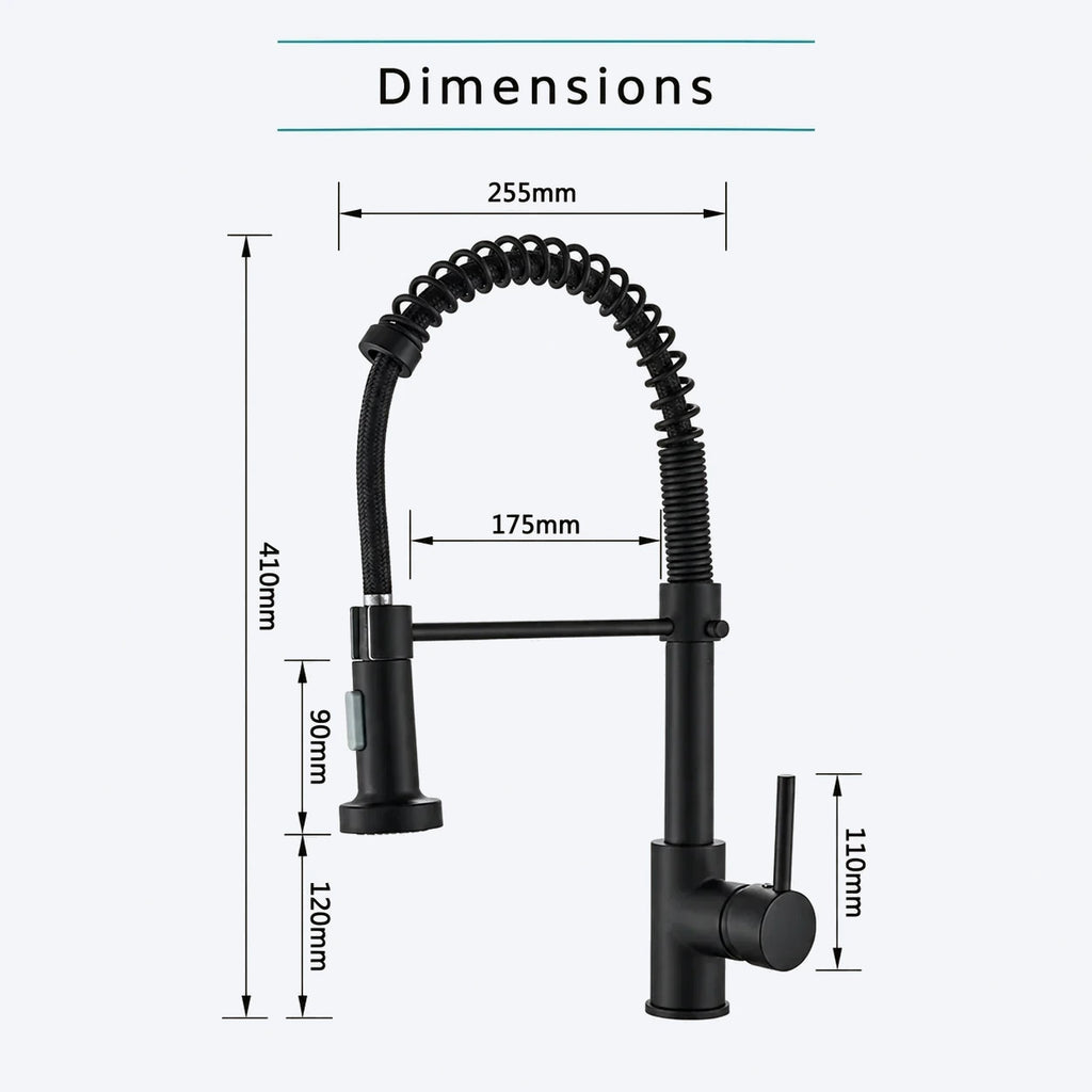 Mitigeur de cuisine à ressort avec douchette orientable