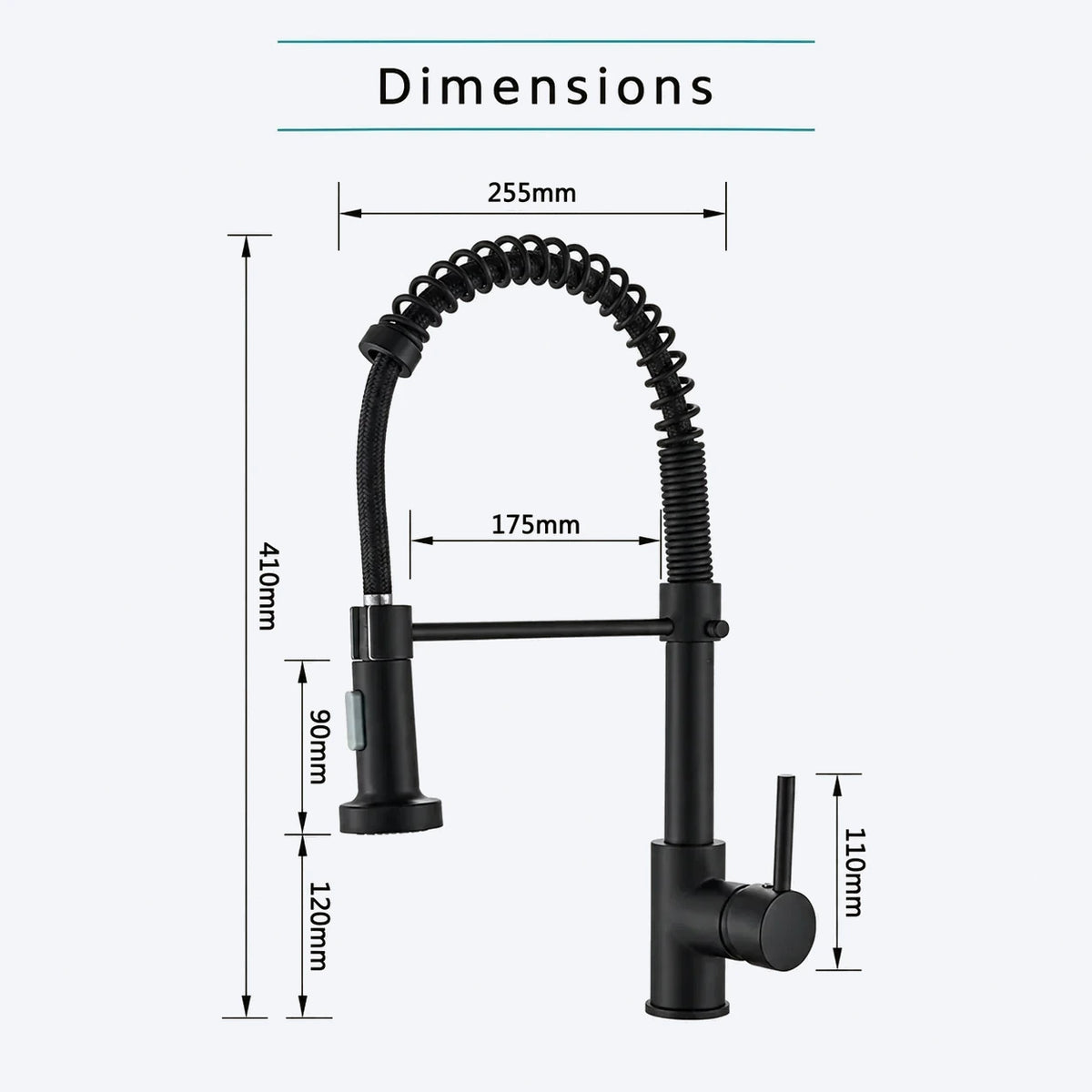 Mitigeur de cuisine à ressort avec douchette orientable