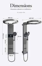 Colonne de douche hydromassante à tête anneau et affichage digital