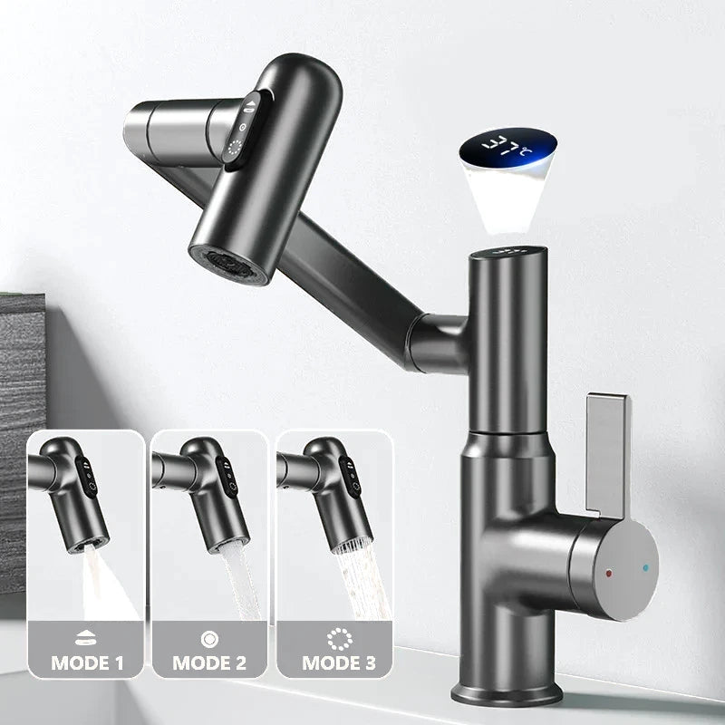 Mitigeur de lavabo orientable avec affichage digital