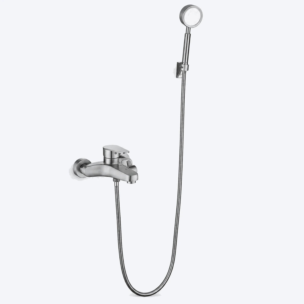 Mitigeur bain-douche mural en inox brossé