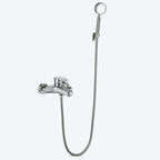 Mitigeur bain-douche mural en inox brossé