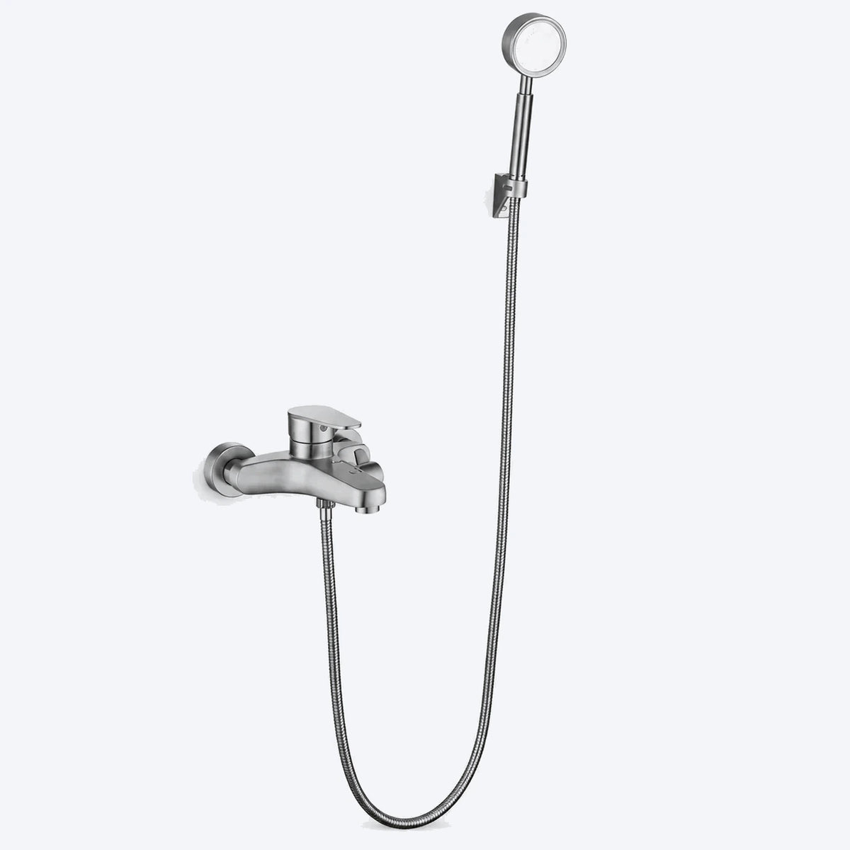 Mitigeur bain-douche mural en inox brossé