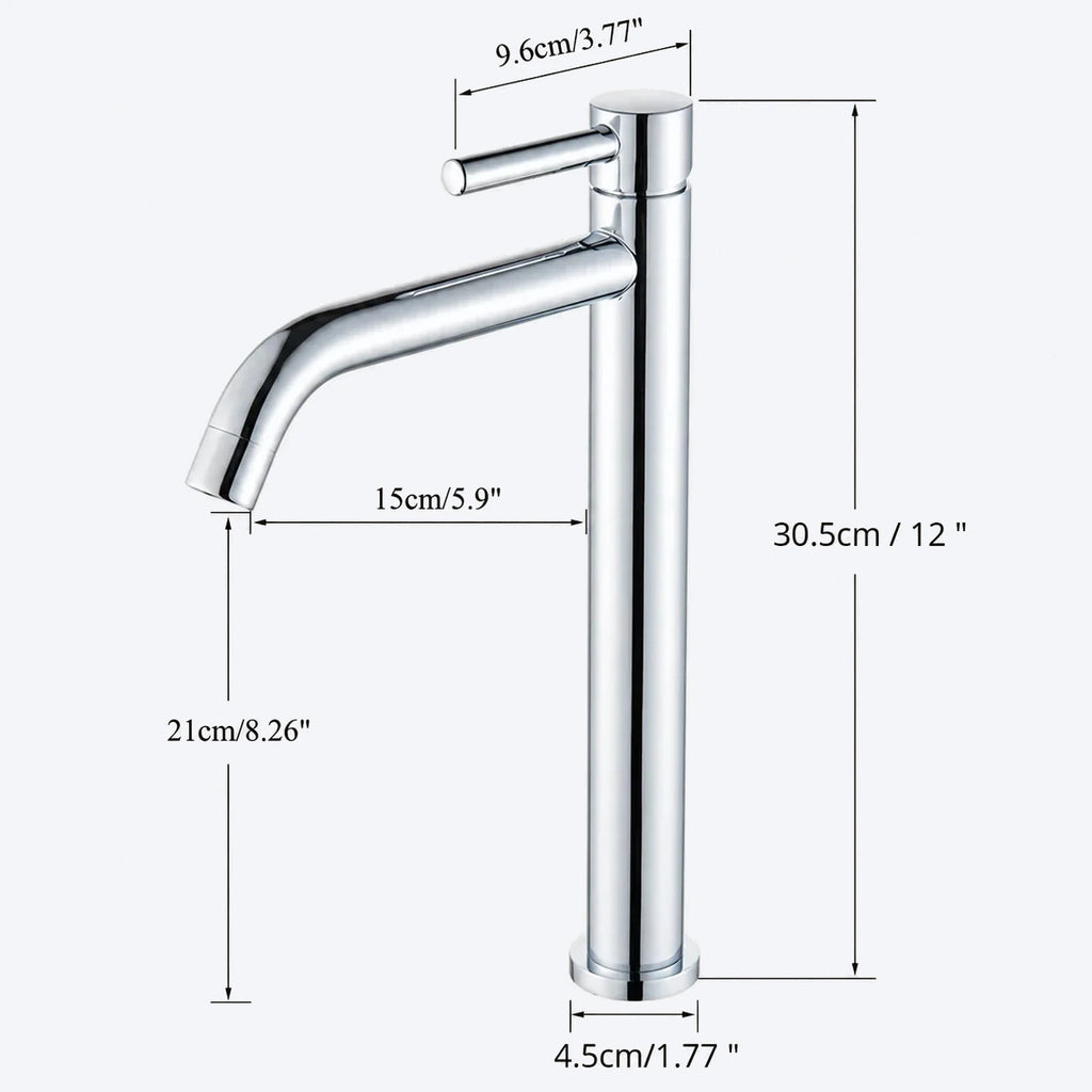 Mitigeur de lavabo haut à bec arrondi