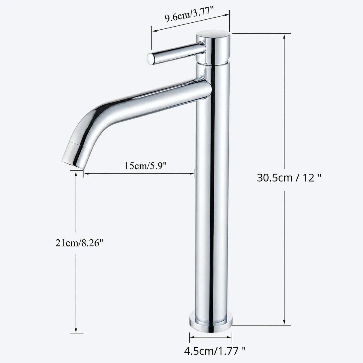 Mitigeur de lavabo haut à bec arrondi