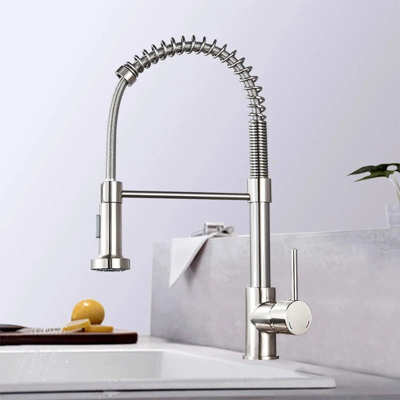Mitigeur de cuisine à ressort avec douchette orientable