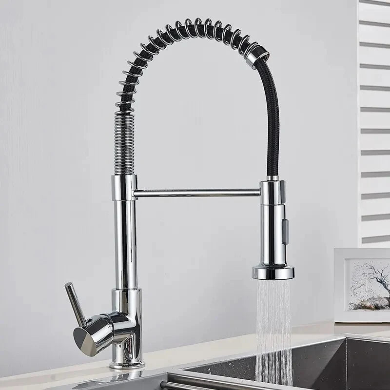 Mitigeur de cuisine à ressort avec douchette orientable