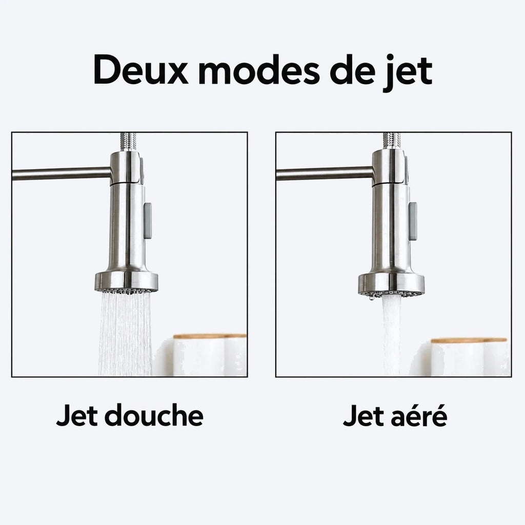 Mitigeur de cuisine à ressort avec douchette orientable