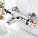 Mitigeur thermostatique bain-douche mural chromé
