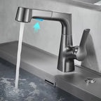 Mitigeur de lavabo avec douchette extractible et bec pivotant