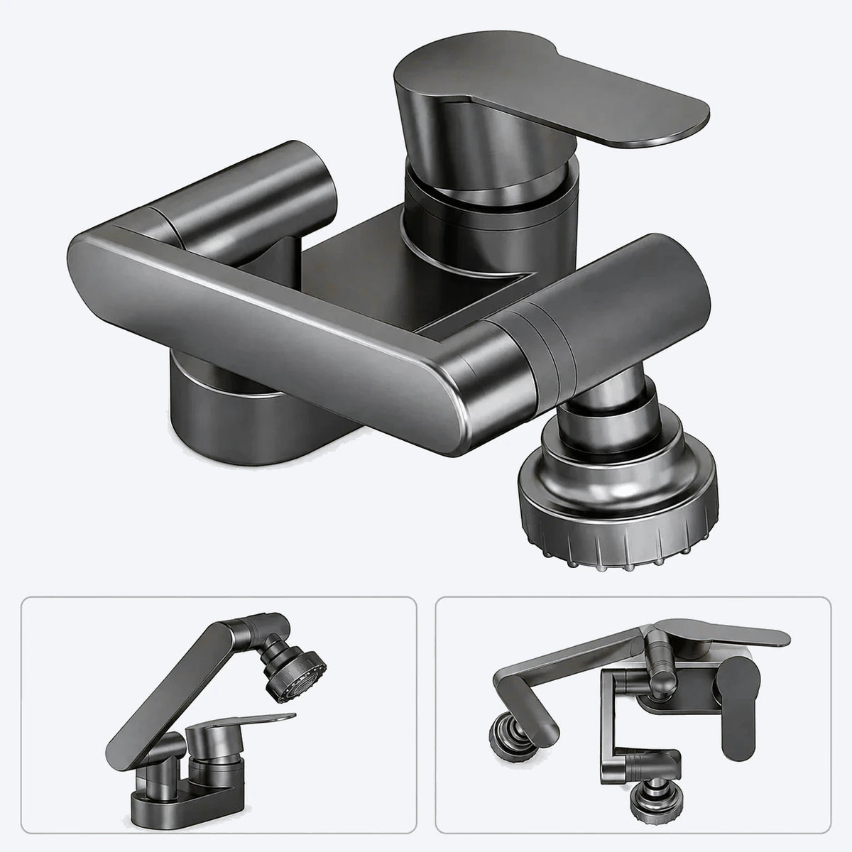 Mitigeur de lavabo articulé à deux jets
