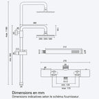 Colonne de douche thermostatique avec tête pluie
