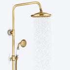 Colonne bain-douche rétro en laiton antique à deux poignées