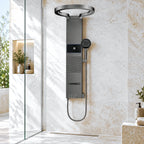 Colonne de douche hydromassante à tête anneau et affichage digital