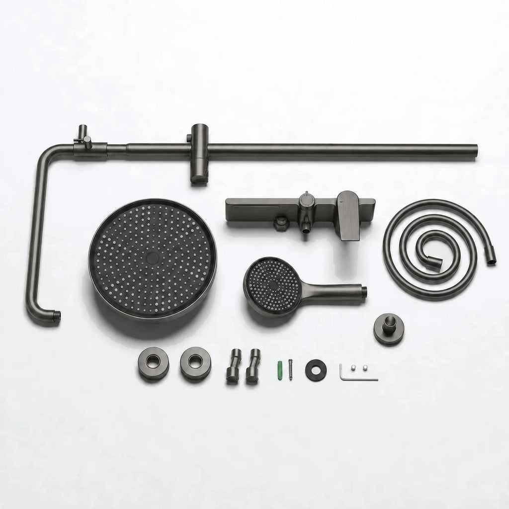 SOREN — Colonne de douche thermostatique gris brossé