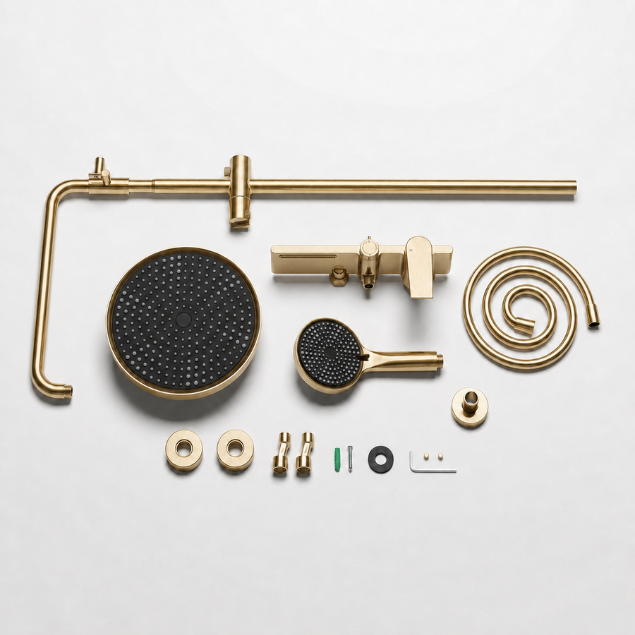 SOREN — Colonne de douche thermostatique or brossé