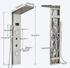 VELORA — Colonne de douche hydromassante digitale · Nickel brossé