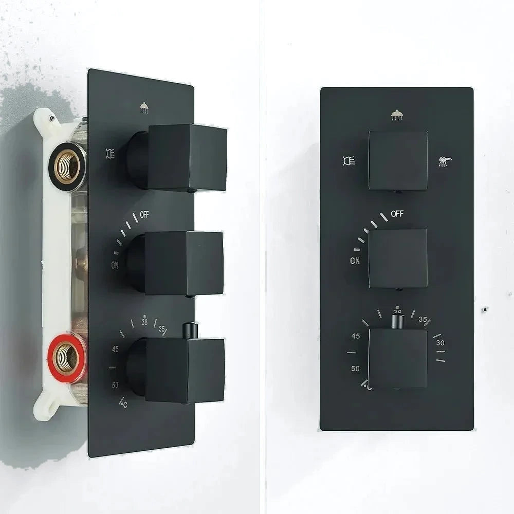QUADRA — Colonne de douche encastrable noir mat