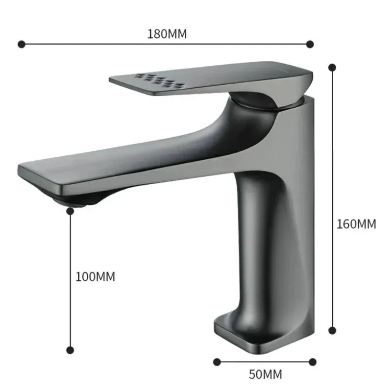 Robinet de salle de bain en laiton Gris brossé