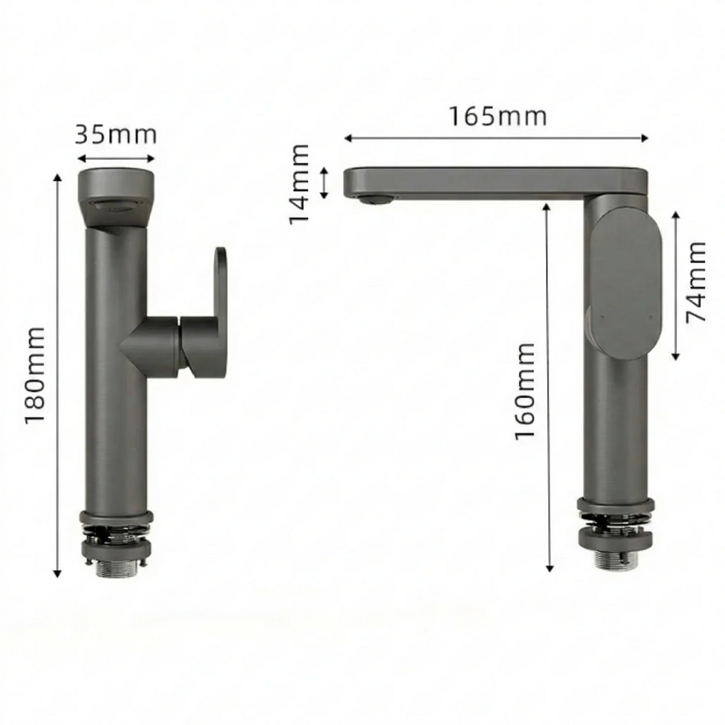 Robinet Salle de Bain Gris 360°