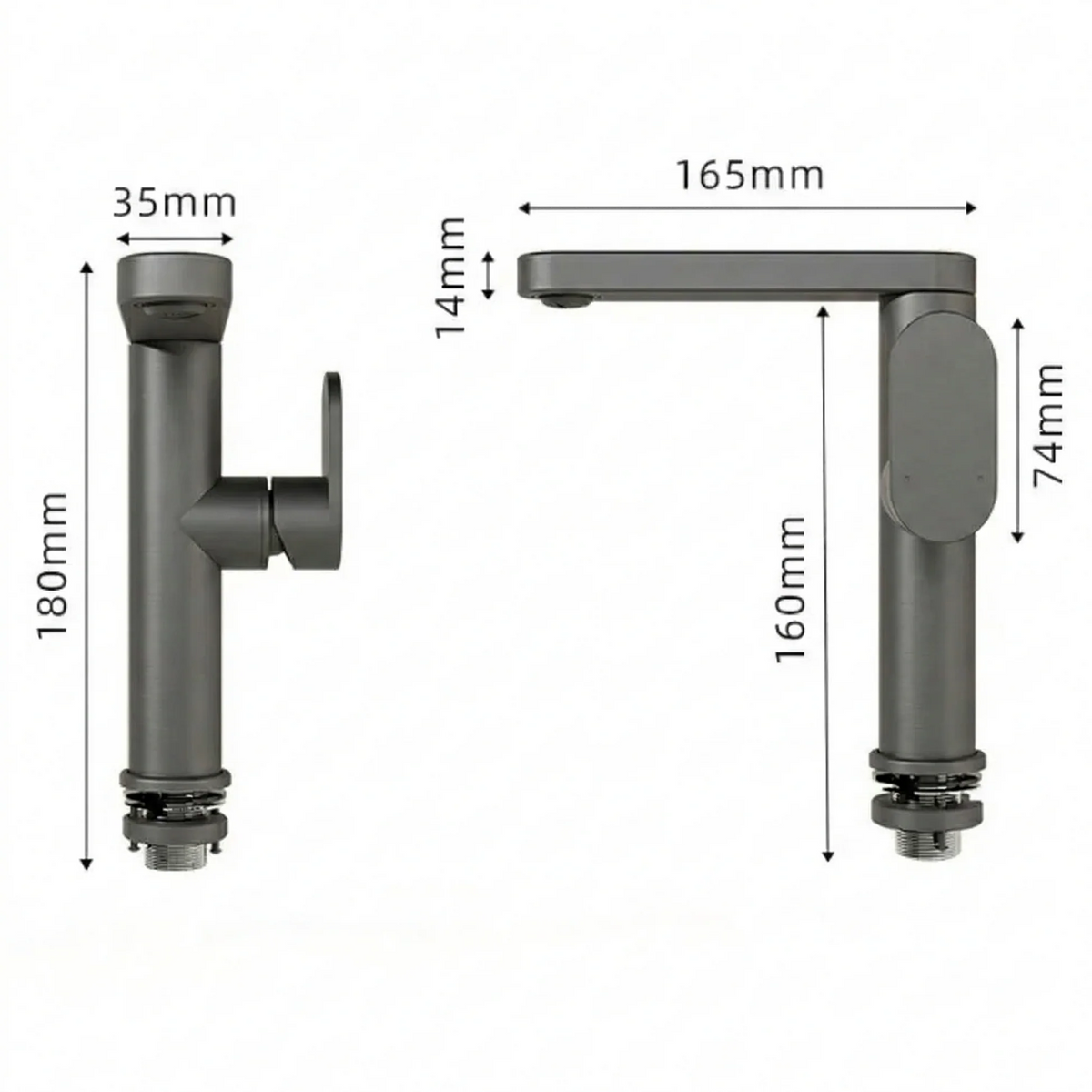 Robinet Salle de Bain Gris 360°