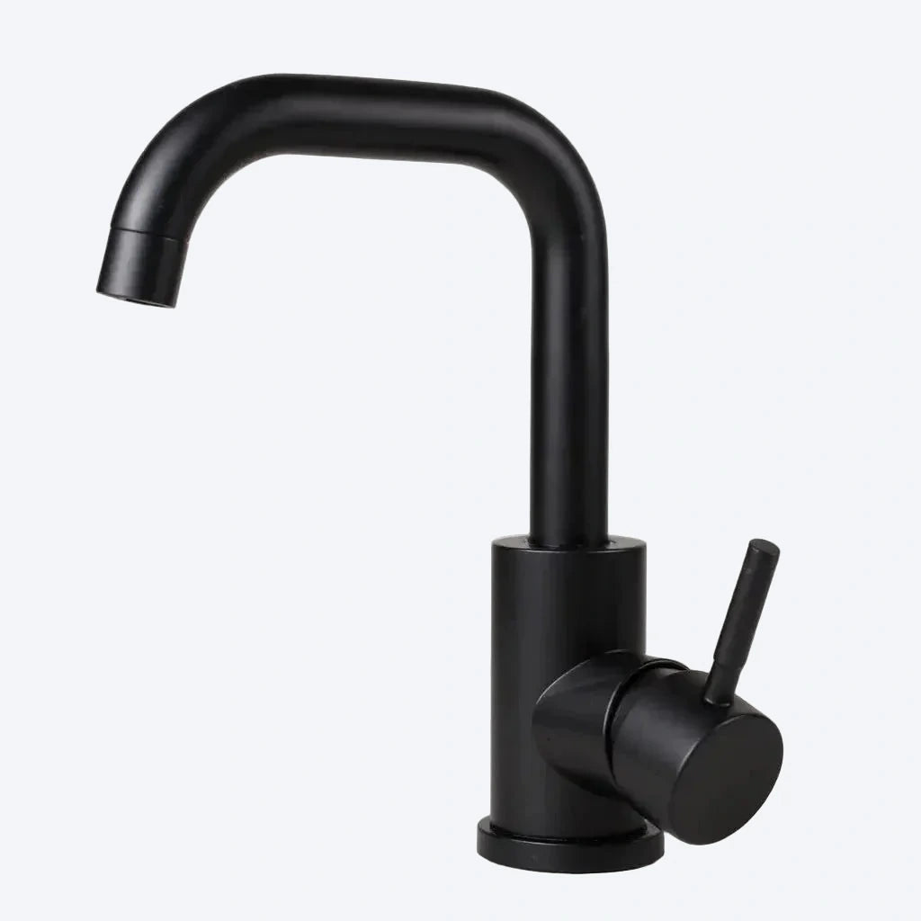 CYRUS — Robinet de salle de bain col de cygne noir mat
