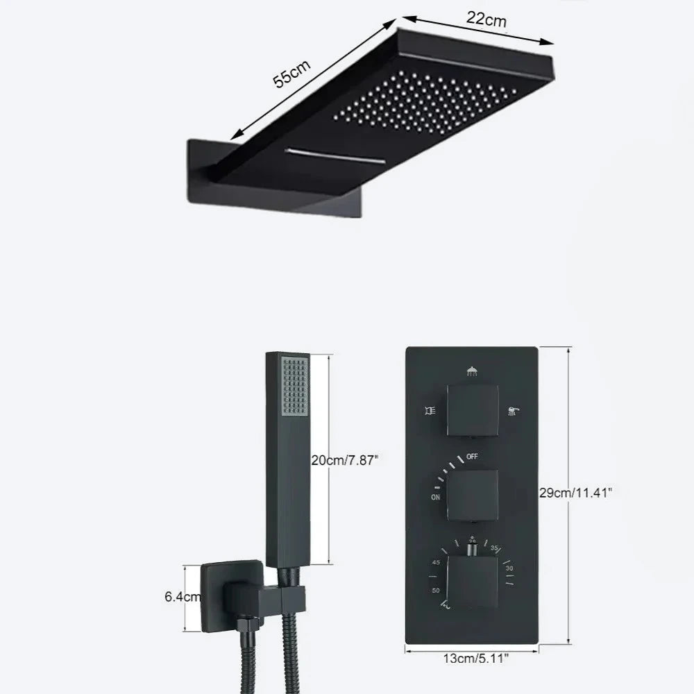 QUADRA — Colonne de douche encastrable noir mat