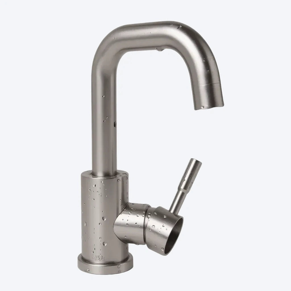 CYRUS — Robinet de salle de bain col de cygne acier brossé
