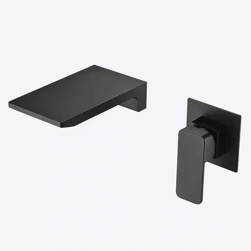LARGO — Robinet mural cascade noir mat