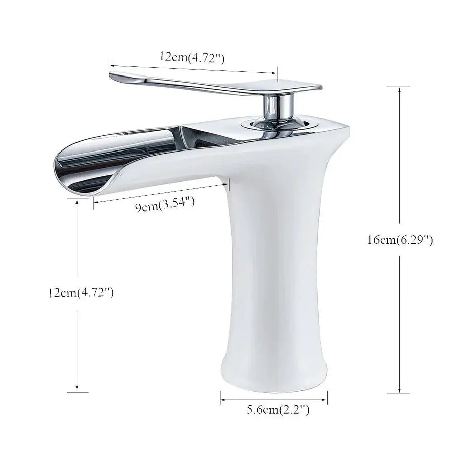 RUSCELLO — Robinet de salle de bain cascade en laiton — Blanc