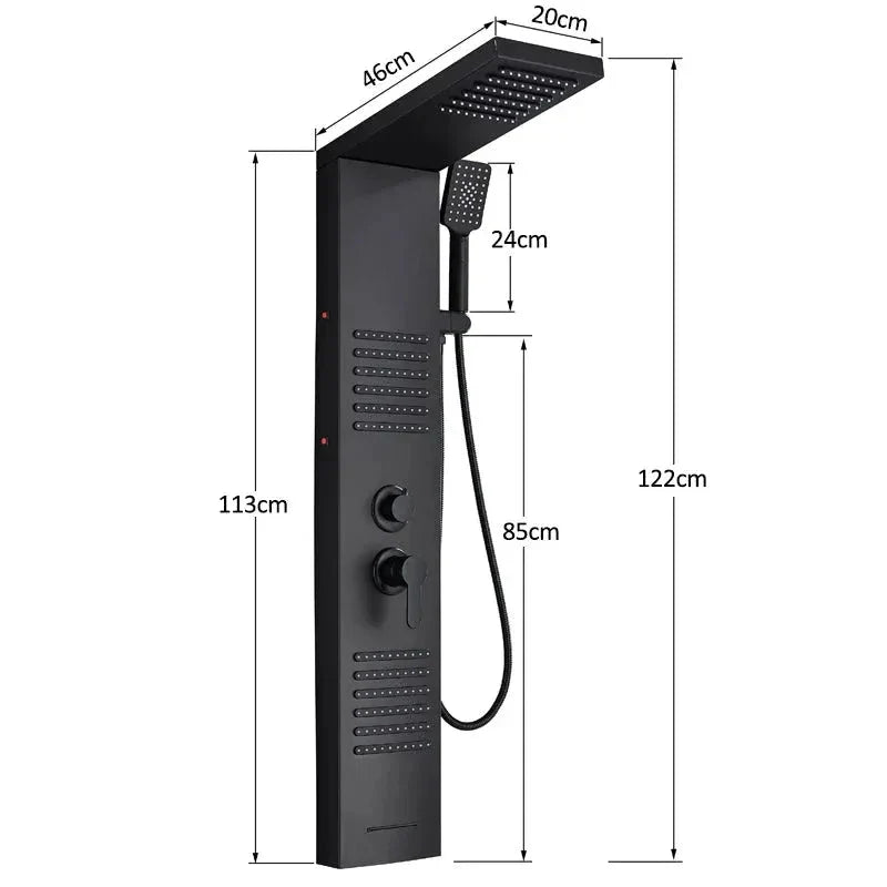 Colonne de Douche Hydromassante Noir