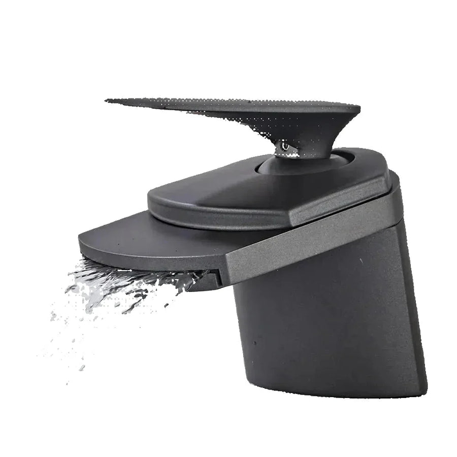 DELLA — Robinet de salle de bain cascade noir mat